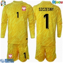 Poljska Wojciech Szczesny #1 Golmanski Domaci Dres za djecu EP 2024 Dugi Rukav (+ Kratke hlače)